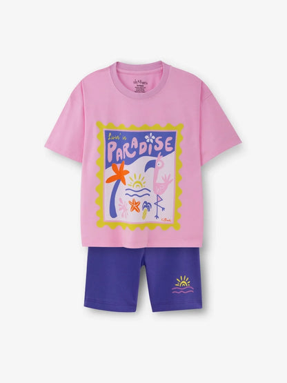 Paradise Playtime Oversized Cycling Shorts Set image 1
