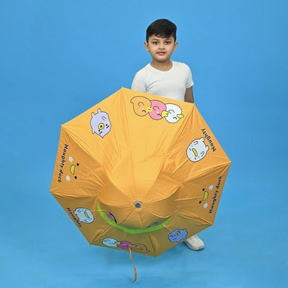 3 Ducklings theme, Unique Mexican Hat Style Kids Umbrella, 5-12 years, Orange