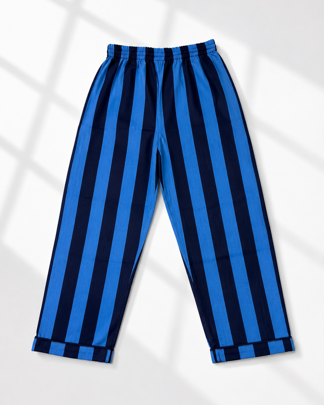 Indigo Stripe Cotton Night Suit