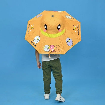 3 Ducklings theme, Unique Mexican Hat Style Kids Umbrella, 5-12 years, Orange