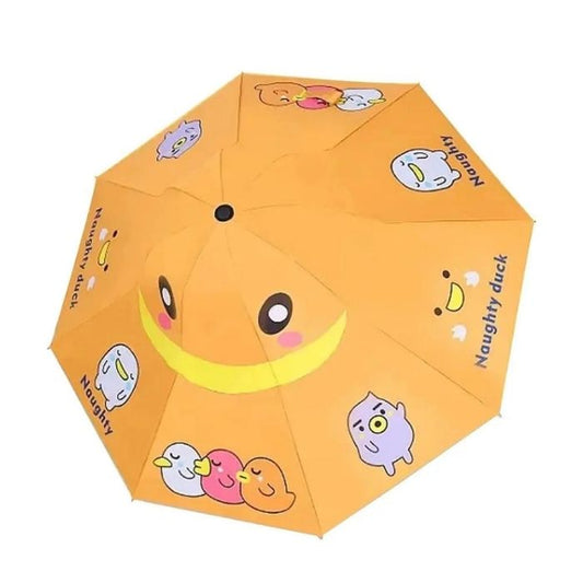 3 Ducklings theme, Unique Mexican Hat Style Kids Umbrella, 5-12 years, Orange