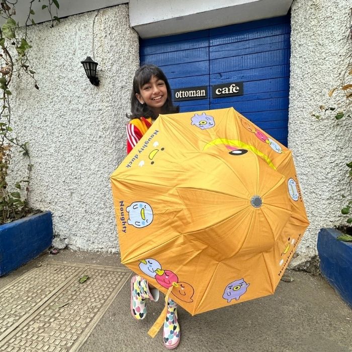 3 Ducklings theme, Unique Mexican Hat Style Kids Umbrella, 5-12 years, Orange