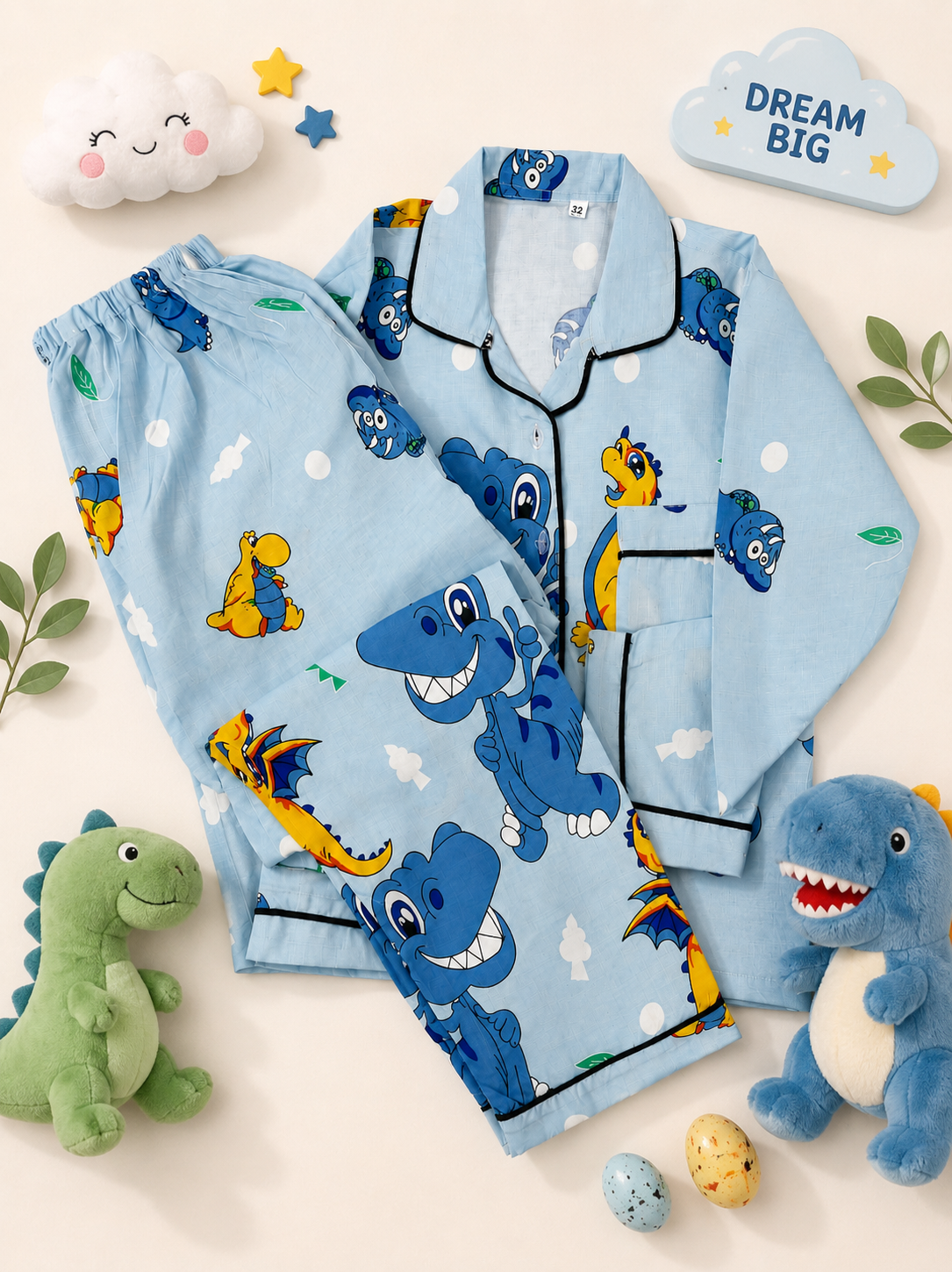 Blue Dinosaur Night Suit