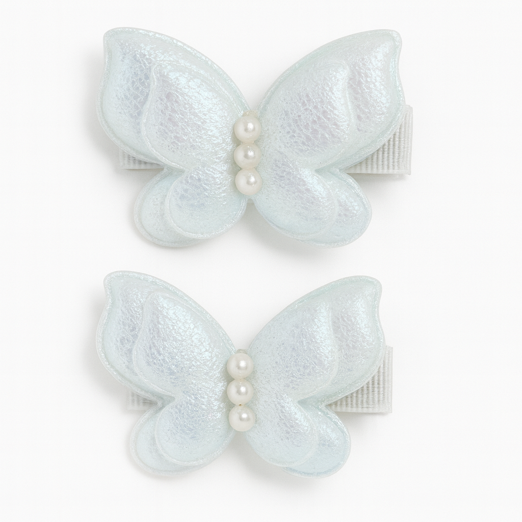 Butterfly Hair Clips Blue for kids