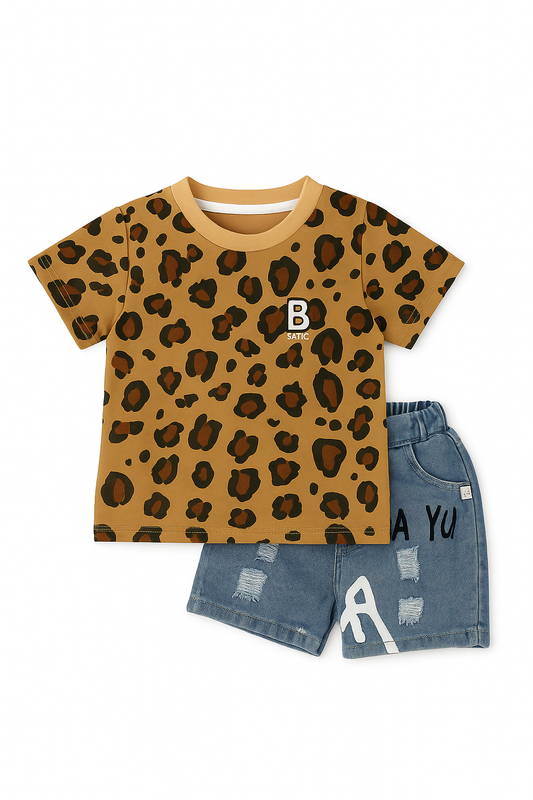 Printed Half Sleeves Shirt and Shorts Clothing Set For Boys and Girls