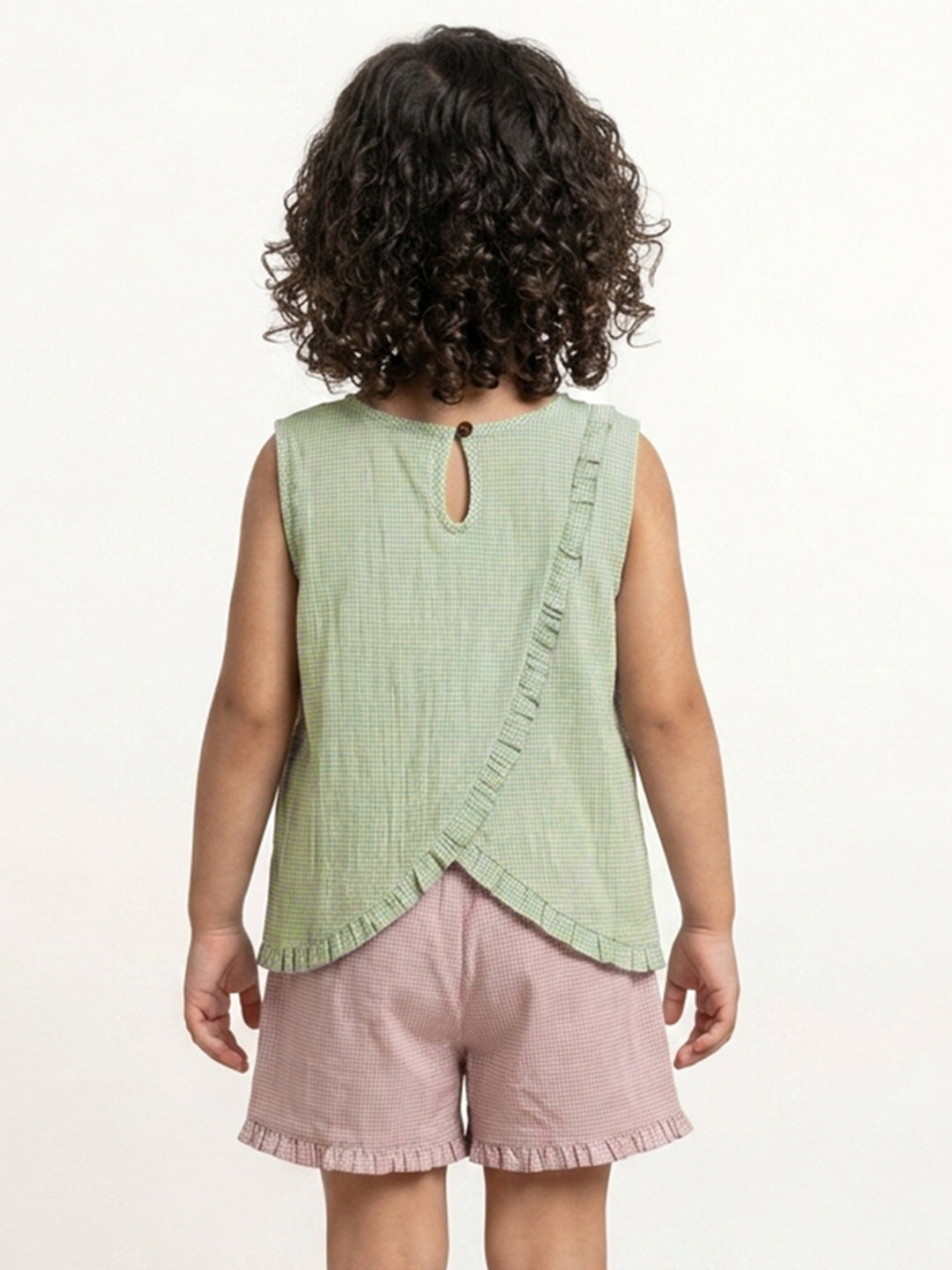 The Check This Out Coord Set for Girls (Pink and Green)