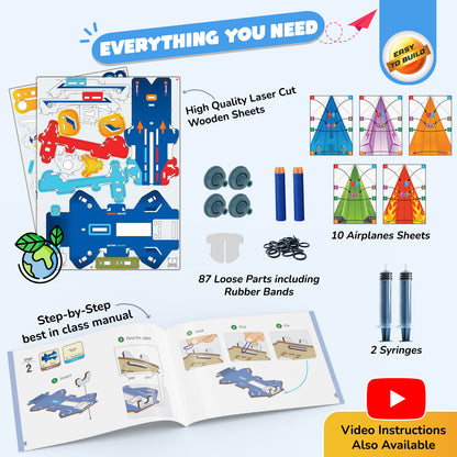 Smartivity Hydraulic Plane launcher STEM Toy for Kids 6+