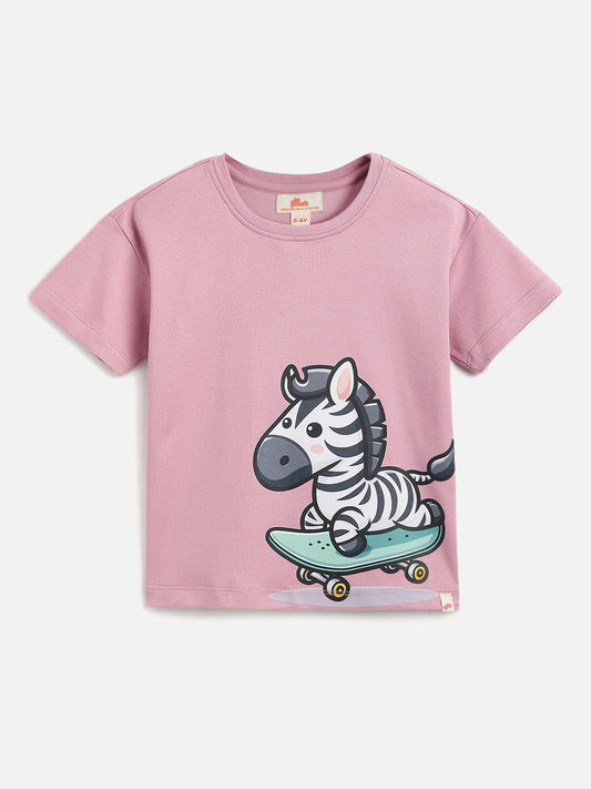 Purple Pure Cotton Comfort Oversized T-shirt for Boys
