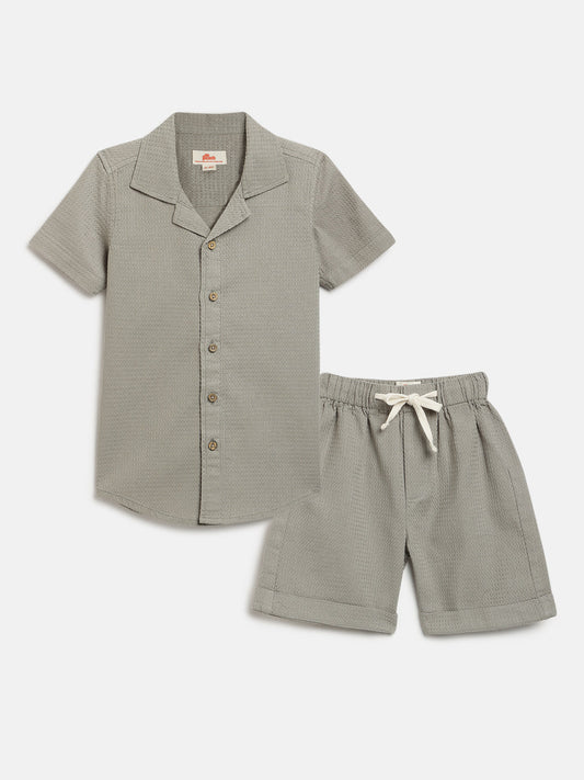 All Occasion Waffle Coord Set for Boys (Green)