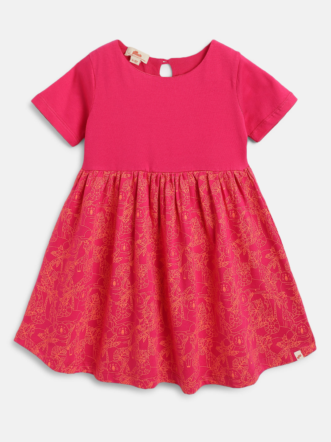 Animal Fun Super Soft Dress for Girls (Fuchsia Pink)