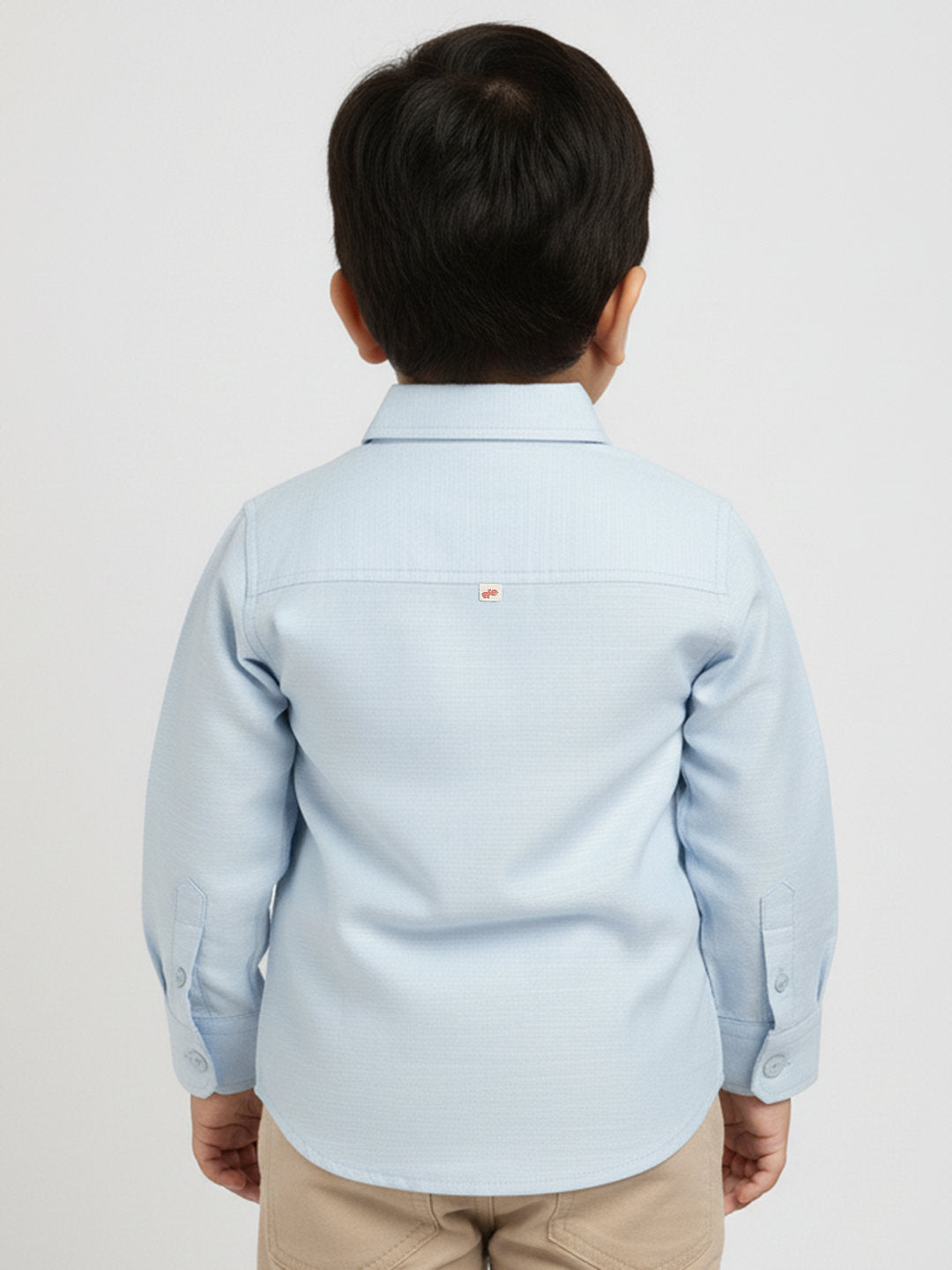 No Fuss Toddler Zip Shirt in Blue | Formal shirt with hidden zipper