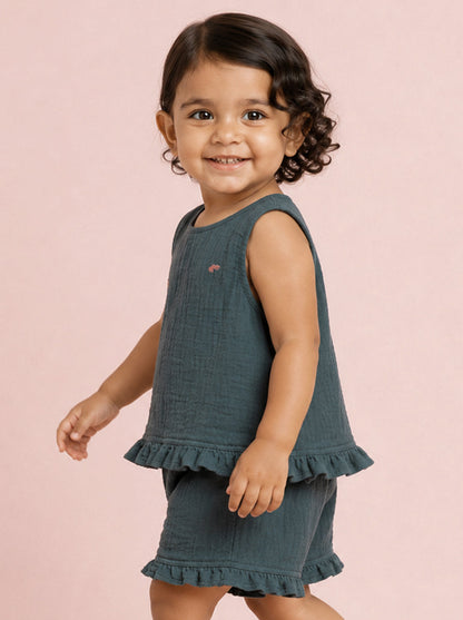 The Check This Out Coord Set for Girls (Blue)