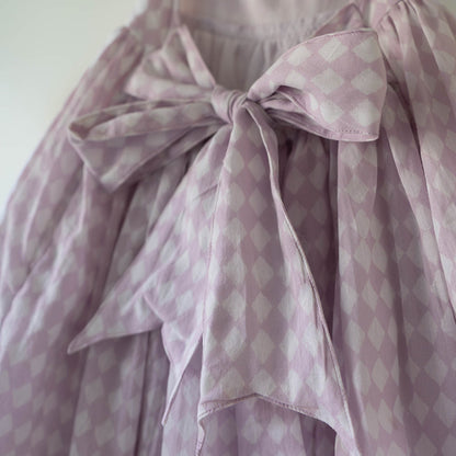 Bloom dress in lilac rhombus