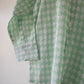 Barefoot boy shirt in sage green rhombus