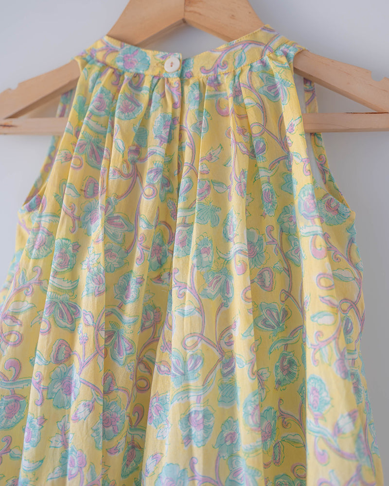 Kin dress in lemon butterfly