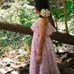 Fool's paradise dress in purple butterfly blockprint