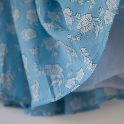 Blossom powder blue spaghetti top shorts set