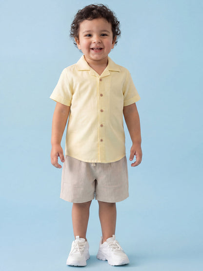 On Vacay Casual Resort Collared Shirt for Boys (Yellow)