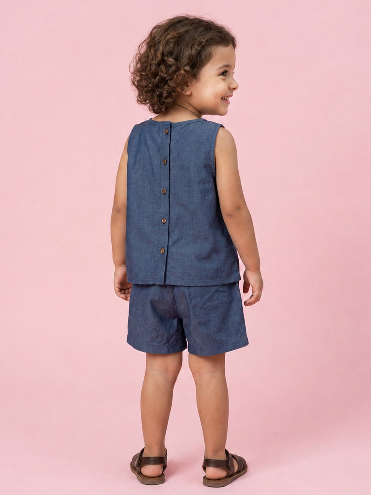Just Like Denim Coord Set for Girls (Blue)