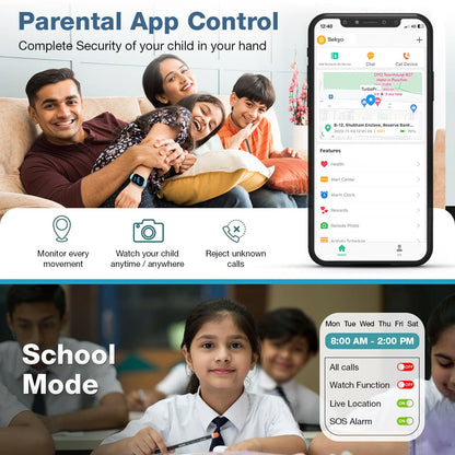 Sekyo Magic Pro Kids Smartwatch with Calling | Live & Accurate GPS Tracking, Video Call, SOS Alert, Route History, Pedometer & Games | 4G/5G SIM Support | Parent App & Habit Coach | Boys & Girls