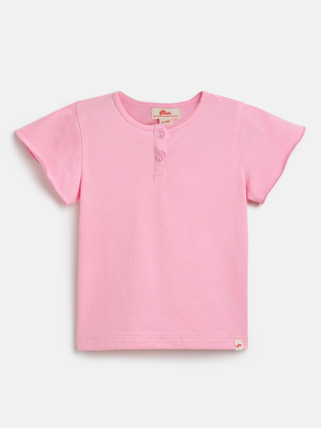 Button Up T-shirt in Pink