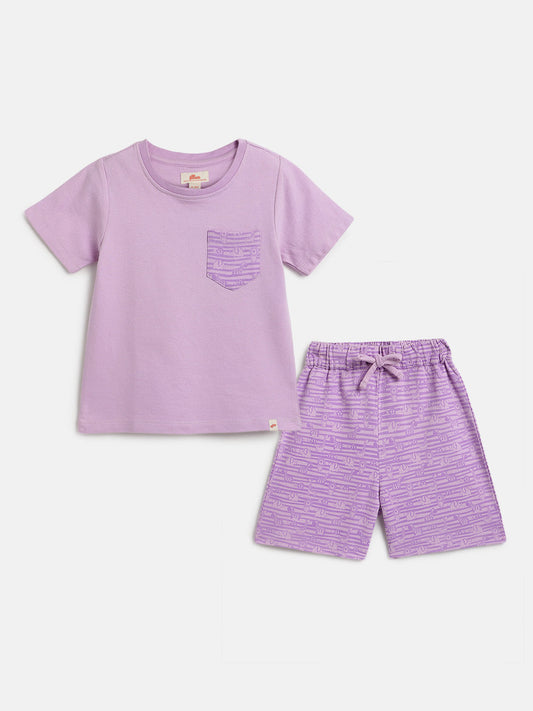 Animals in a Line Coord Set for Boys (Purple)