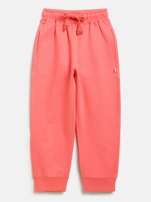 Pink Pop Cotton Joggers for Girls