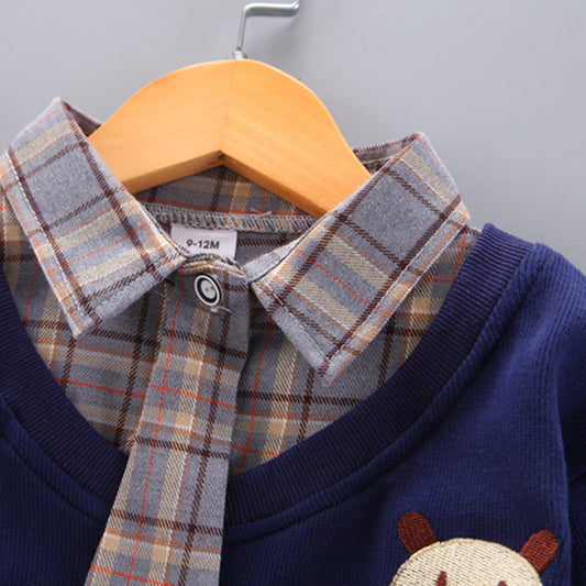 Baby Boy Gentleman Sweater With Tie Blue Baby Clothing for kids