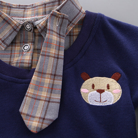 Baby Boy Gentleman Sweater With Tie Blue Baby Clothing for kids