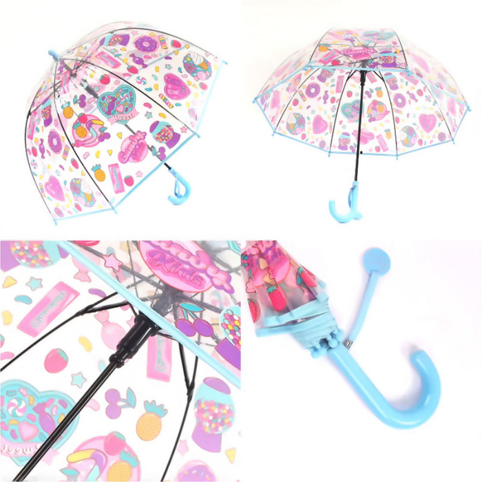 Sweet Candy theme Dome style Transparent Umbrella for Kids, 1-5years