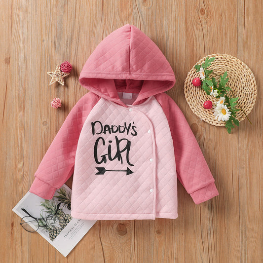 Baby Girl “ Daddys Girl “ Captioned Hoodie Pink Baby Clothing for kids