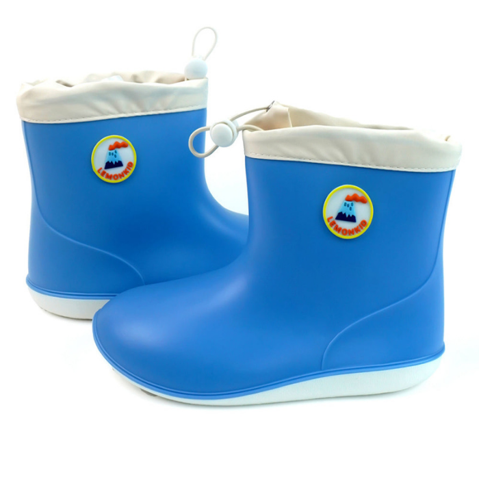 Blue & White Band Rubber Rain Gumboots for kids