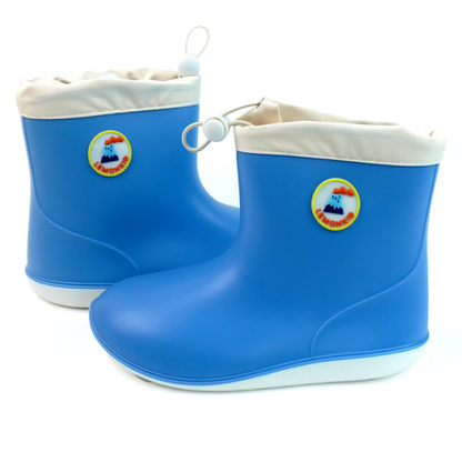 Blue & White Band Rubber Rain Gumboots for kids