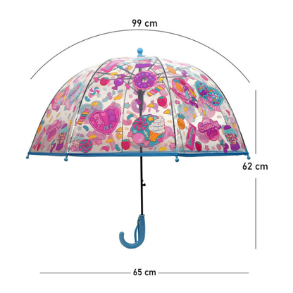 Sweet Candy theme Dome style Transparent Umbrella for Kids, 1-5years