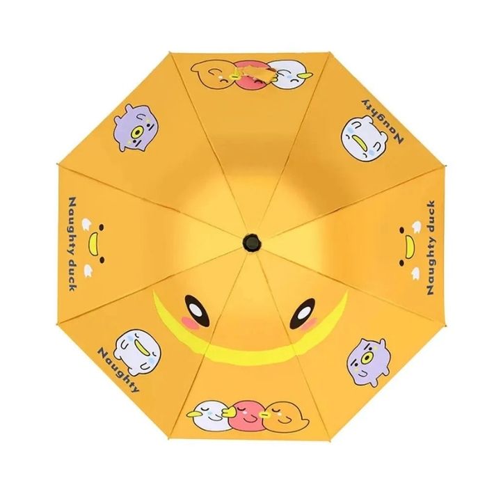3 Ducklings theme, Unique Mexican Hat Style Kids Umbrella, 5-12 years, Orange