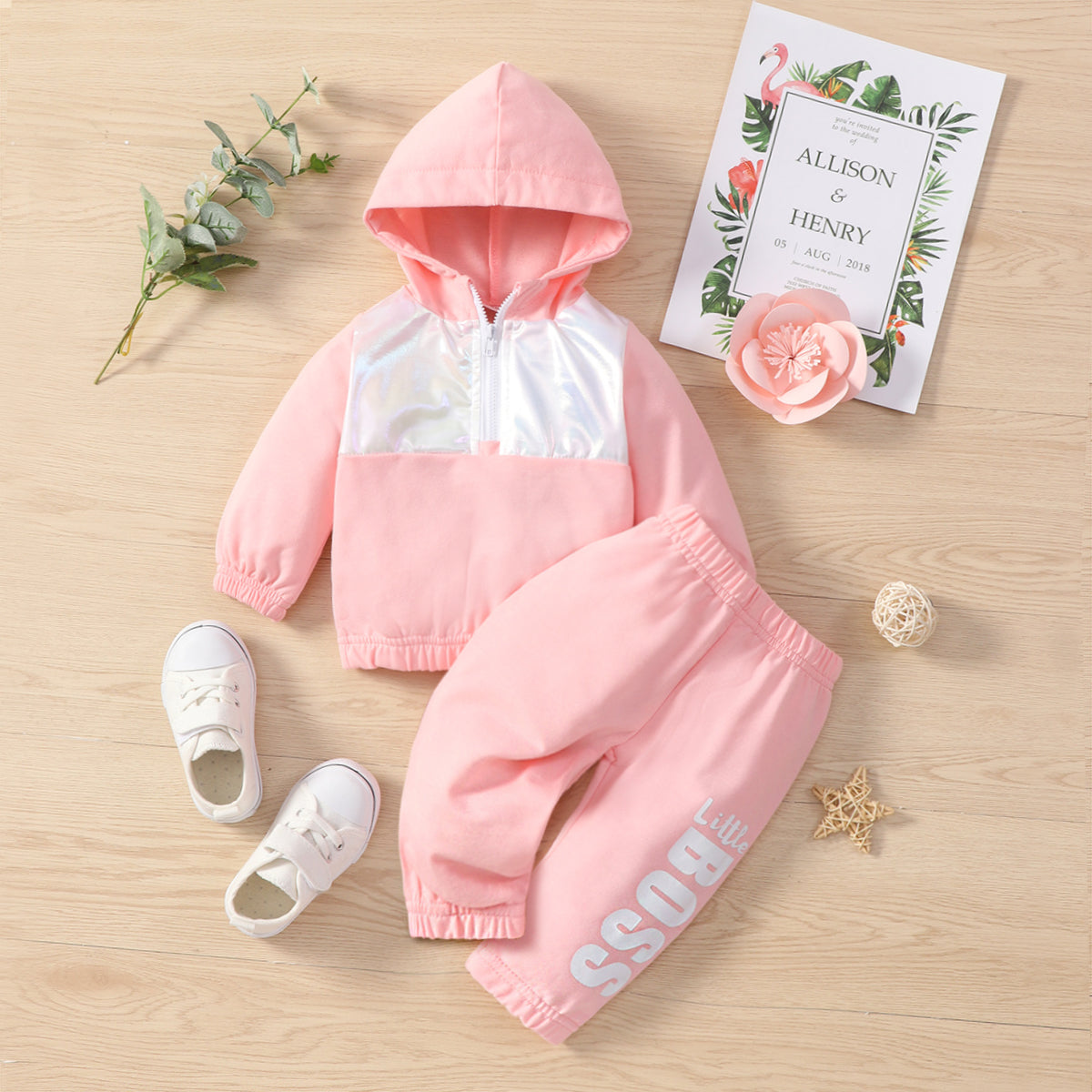 Baby Unisex Tracksuit Pink Baby Clothing for kids