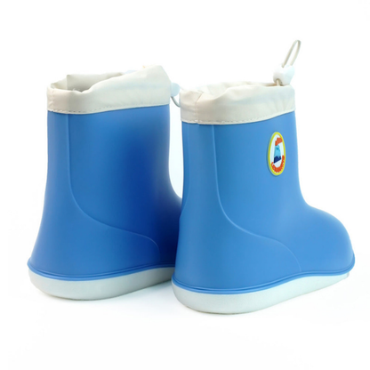 Blue & White Band Rubber Rain Gumboots for kids