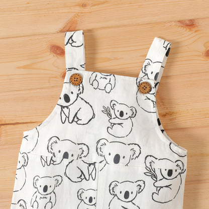 Baby boy/girl panda printed 2pc romper set