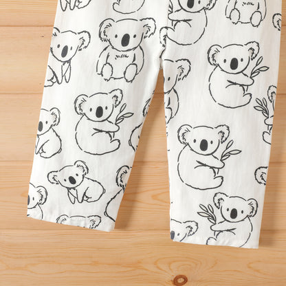 Baby boy/girl panda printed 2pc romper set