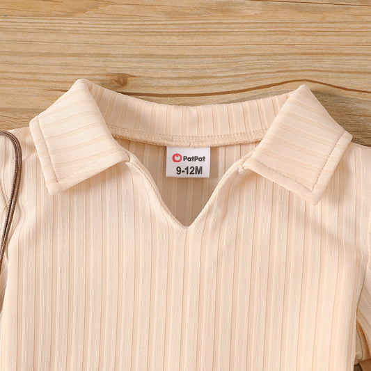 Baby Girl Check-Print Skirt Dress – Cream