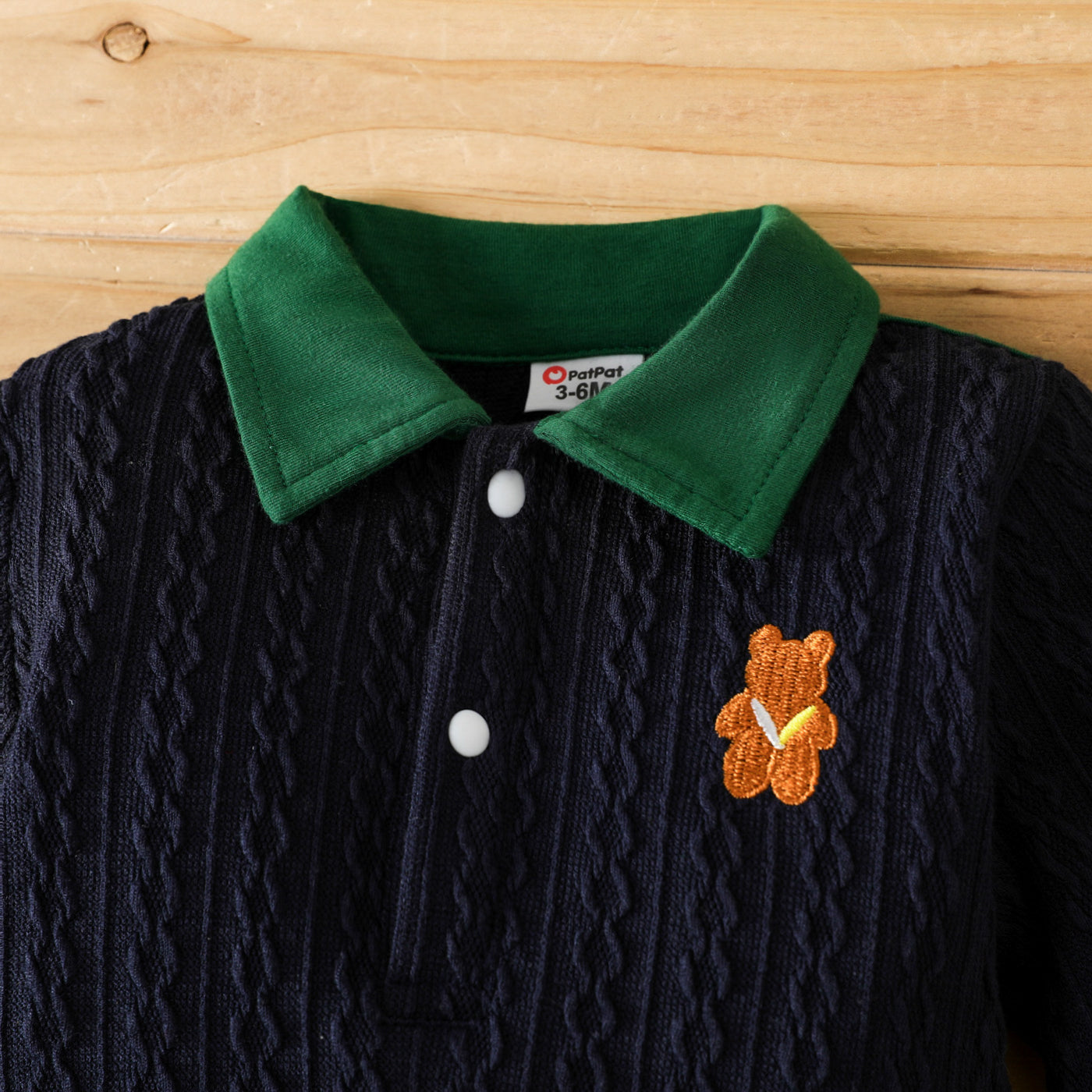 Baby boy teddy collar romper