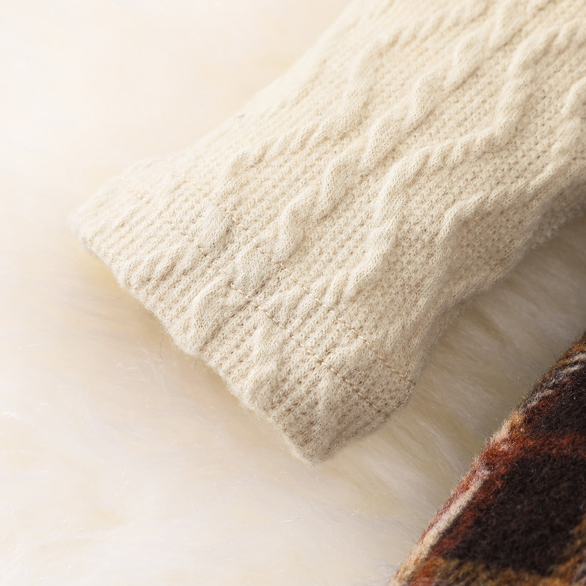 check printed warm frock with headband