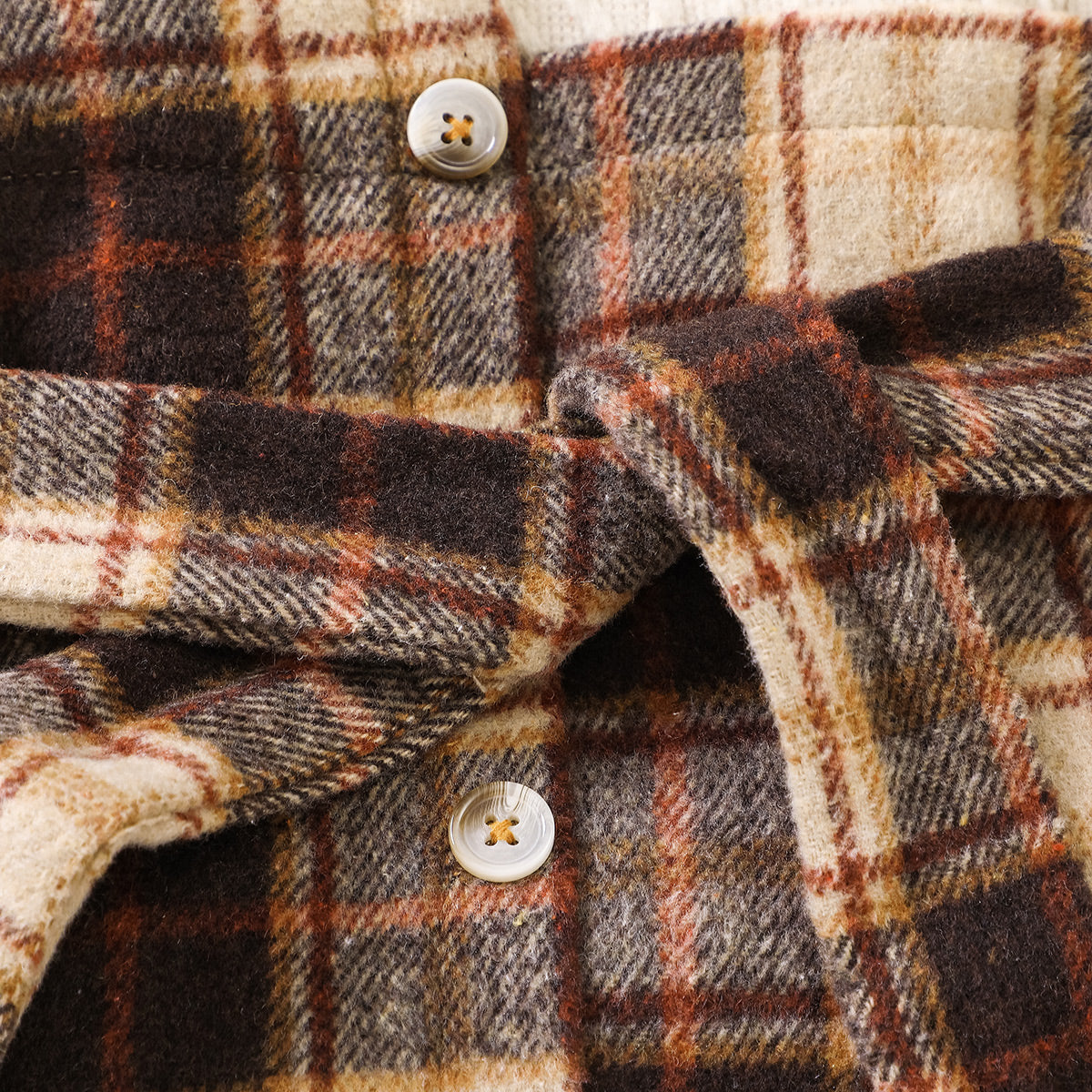 check printed warm frock with headband