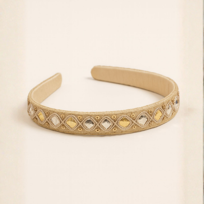 Choko Embroidered Work Hair Band for Girls with Soft Base for Festive Wear