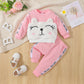 Baby Girl " Mini Girl” Captioned Full Fleece Sweatshirt Set