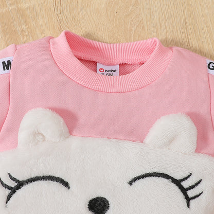 Baby Girl " Mini Girl” Captioned Full Fleece Sweatshirt Set