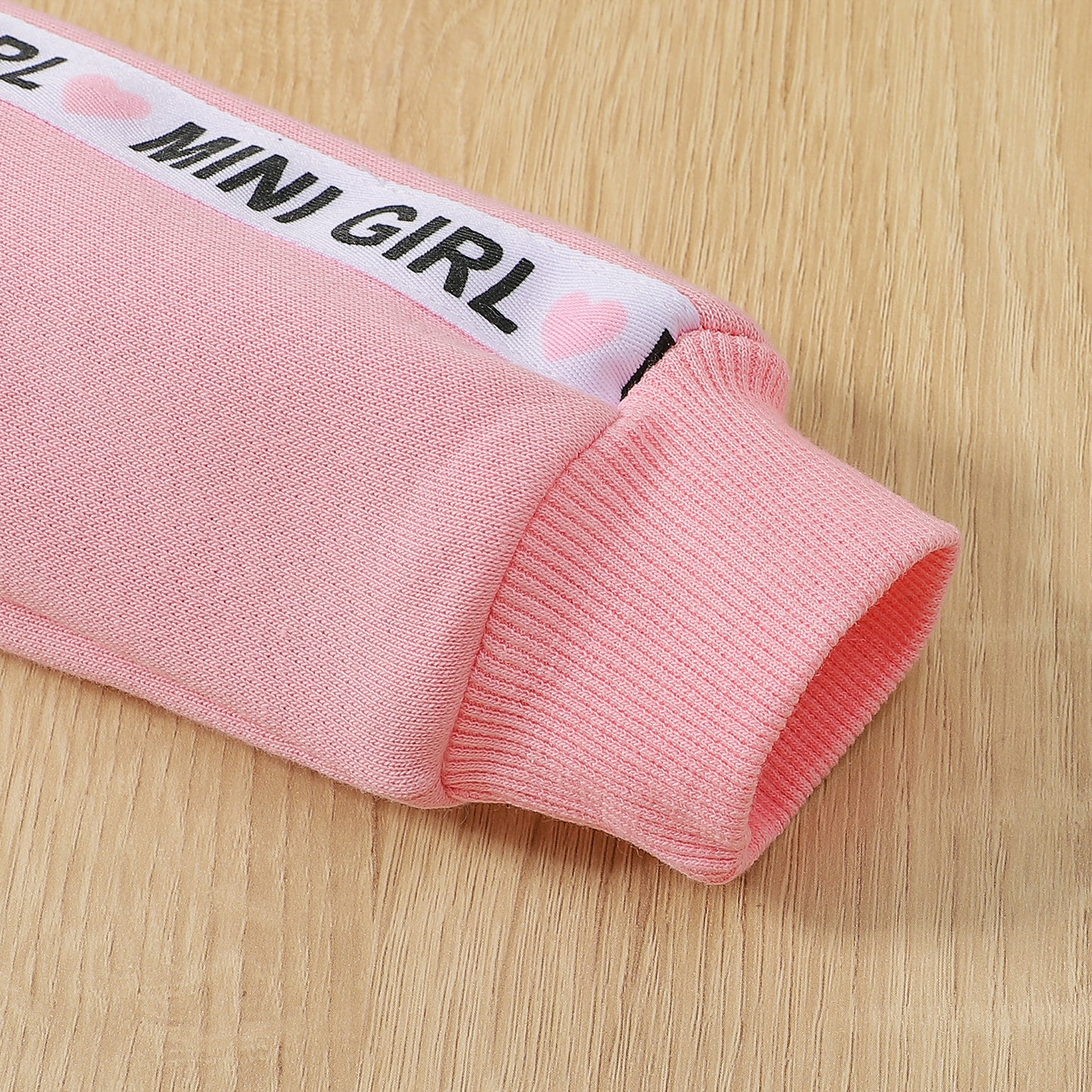 Baby Girl " Mini Girl” Captioned Full Fleece Sweatshirt Set