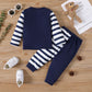 Baby boy panda printed 2pc set Blue for kids