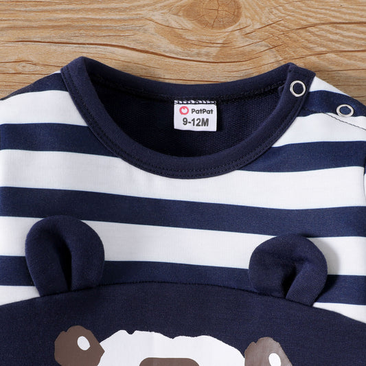 Baby boy panda printed 2pc set Blue for kids