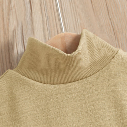 toddler girl high neck dress with leather